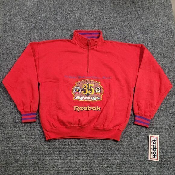 Reebok Other - Vintage Reebok Sport Sweatshirt Mens M Dead Stock‎ Embroidered Qtr Zip NWT